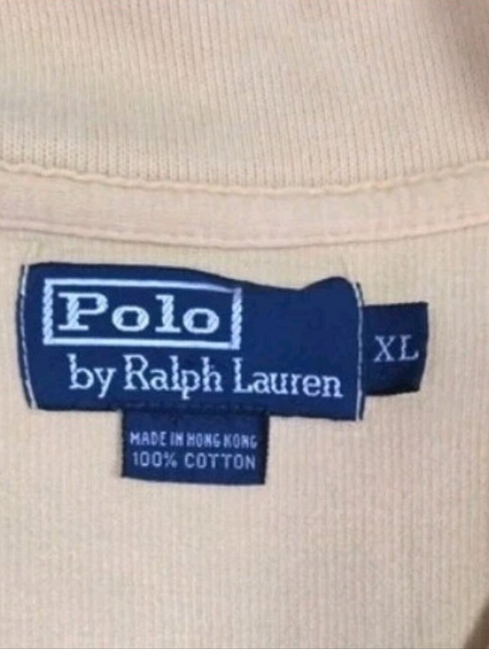 Polo Ralph Lauren 1/4 Zip Pullover Sweater Mens Size XL Yellow Logo Preppy Flaw- - Picture 6 of 8